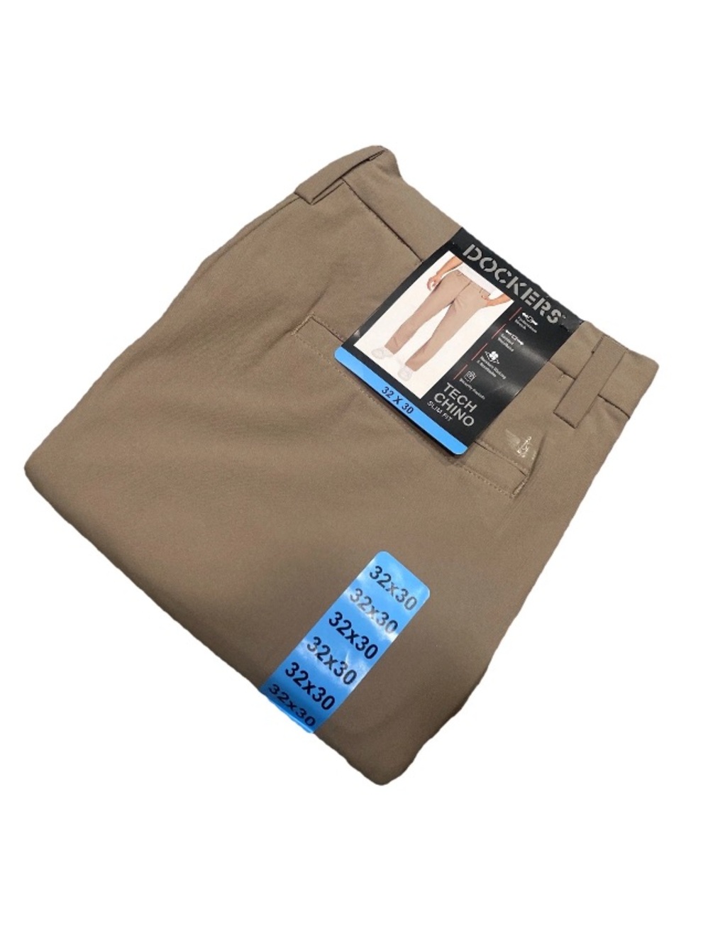 Dockers Men’s 32x30 Slim Fit Khaki Tech Chino Pants NWT- Tan